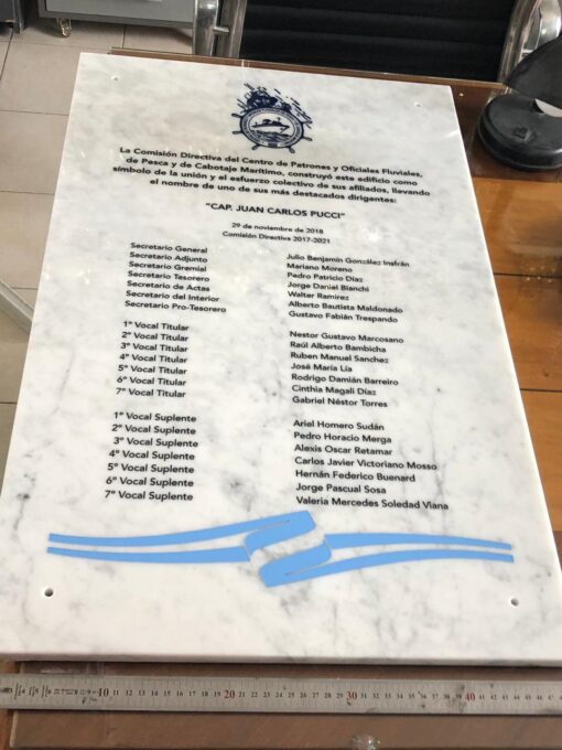 Placa de Marmol Fresado y Pintado